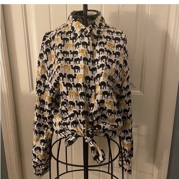 Silk camel blouse - Picture 1 of 6